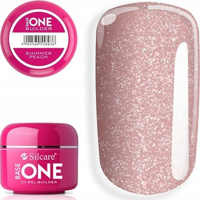 Xhel ndërtues për thonj Silcare Base One Shimmer Peach, UV, 50g, ngjyrë pjeshke
