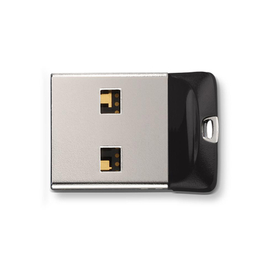 USB SanDisk Cruzer Fit, 64GB, USB 2.0, e zezë
