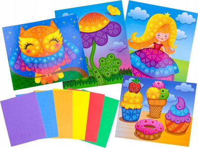 Set mozaik kreativ Color Day, shkumëz vetëngjitëse, 4 figura, shumëngjyrësh
