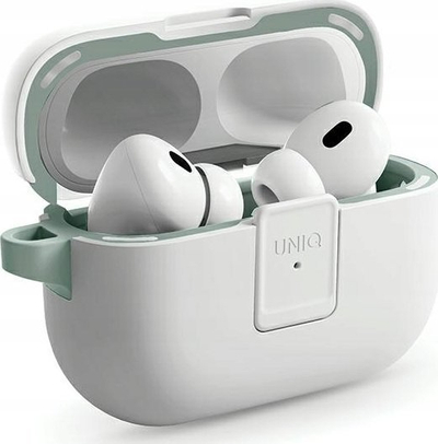 Mbajtëse kufjesh Uniq Clyde AirPods Pro 2, me kapak magnetik, dy shtresa, bezhë ari krem