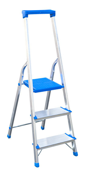 Shkallë vetqëndruese alumini Drabex, 226cm, 6 shkallë, ngjyrë argjendtë