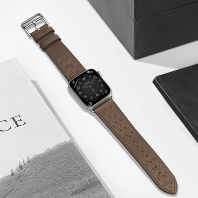 Rrip ore Hurtel për Apple Watch, lëkurë, 38 40 41mm, kafe e errët