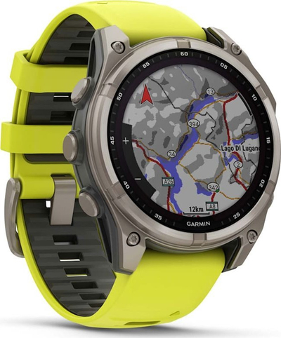 Orë inteligjente Garmin Fenix 8 Solar Sapphire, 1.3", GPS, e verdhë