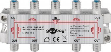 Ndarës SAT Wentronic 67005, 8 dalje, 5-2450 MHz, argjendtë