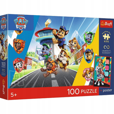Puzzle fëmijësh Trefl Psia przygoda, 100 pjesë, Paw Patrol, shumëngjyrëshe
