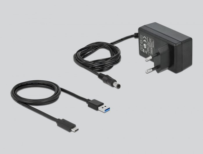 Adapter USB në SATA DeLOCK 64104, USB 3.2 Gen 2, për HDD SSD 2.5" 3.5", i zi