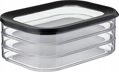 Enë për sallam Mepal, plastike, me kapak hermetik, transparente