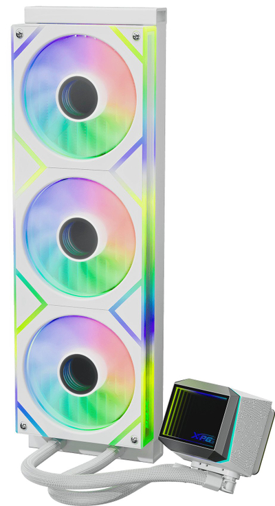 Ладилник со вода за процесор XPG Levante II 360, радијатор 360 mm, RGB, бел
