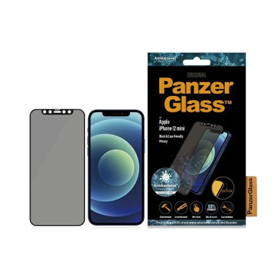 Xham mbrojtës PanzerGlass P2710 për iPhone 12 mini, Privacy, antibakterial, i zi