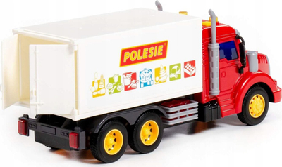 Kamion lodër Polesie Profi 93455, inercial me dritë edhe zë, i kuq me të bardhë