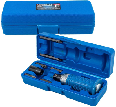 Kaçavidë goditëse Forsage 5064E, 1/2", set 8 copë, dorezë e kaltër