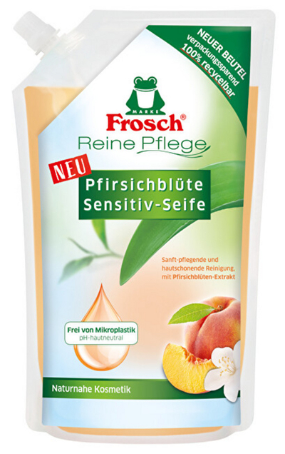 Sapun Frosch Peach, rimbushje 500 ml