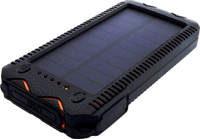 Powerbank me panel dielli Sunen S12000Y, 12000 mAh, i zi / portokalli
