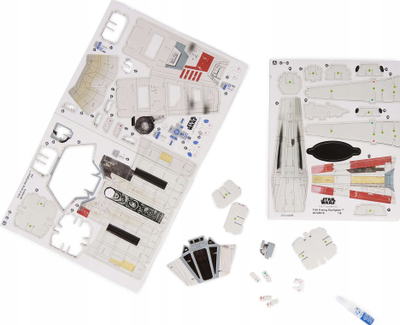 Сет за конструирање 3D 4D Build Star Wars T-65 X-Wing Starfighter, 160 делови, модел од картон, повеќебоен