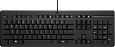 Tastierë HP 125 Wired Keyboard Ukraine, USB, me kabllo, e zezë
