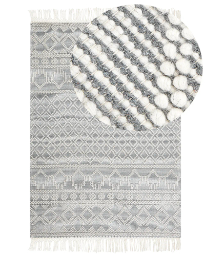 Tepih Beliani YAZLIK, lesh, 140 x 200 cm, bezhë gri