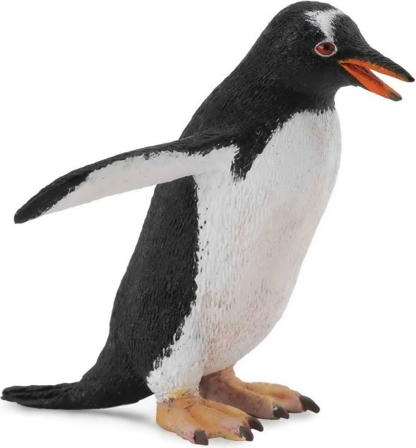 Figurinë kafshe Collecta Gentoo Penguin, model realist, për koleksion dhe lojë, shumëngjyrëshe