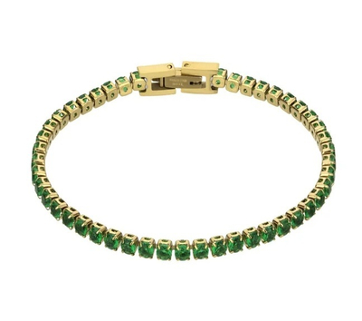 Byzylyk për femra Marc Malone Tessa Green Bracelet MCB23055G, 16 cm, i artë/gjelbër