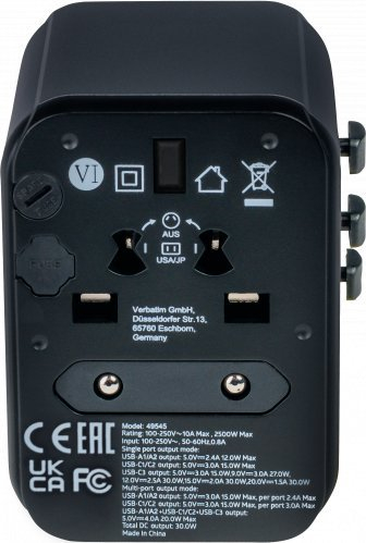 Adaptor udhëtimi Verbatim UTA-03, universal, për shumë vende, i bardhë