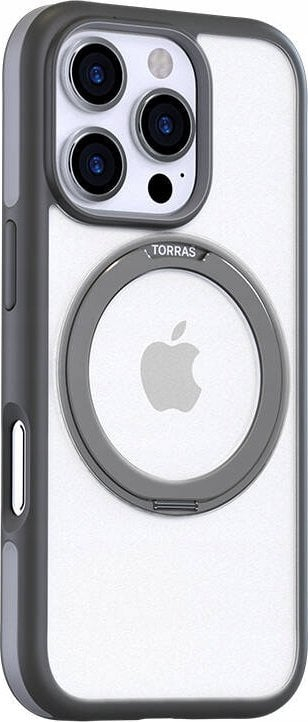 Mbulesë telefoni Torras Ostand R Fusion për iPhone 16 Pro Max, mbrojtëse, gri