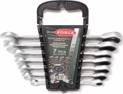 Set çelësa kombinim me ratchet Rockforce RF-51072, 7 copë, Cr-V, ngjyrë argjendtë