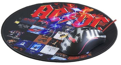 Подлога за глушец гејминг SUPERDRIVE AC/DC, 30 x 30 cm, 3 mm, црна