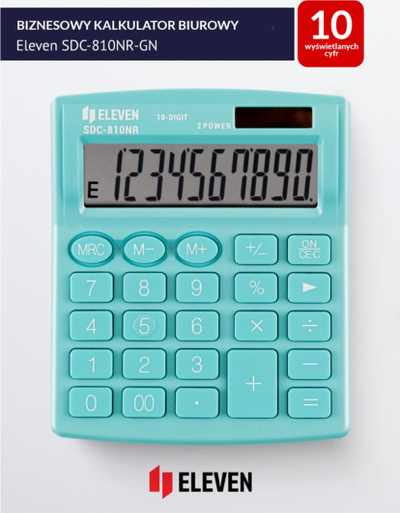 Калкулатор маса Eleven SDC-810NRGNE, голем екран, големи копчиња, сив