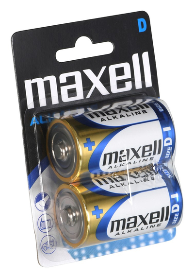 Bateri alkaline Maxell D R20, 1.5V, paketim 2 copë