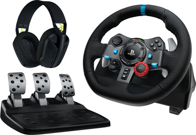 Timon lojërash Logitech G29 Driving Force, PS4 PS5 PC, me pedale, i zi