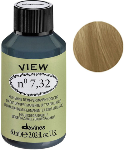 Bojë flokësh Davines View 7.32, demi permanente, 60 ml, bionde e artë