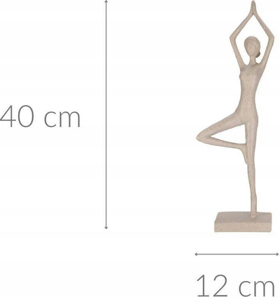 Figurinë dekorative Home Styling Collection Yoga Vrksasana, plastikë, bezhë