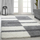 Tapet shaggy Zipcode Design Leamon, 200x290 cm, me figura gjeometrike, gri e hapur