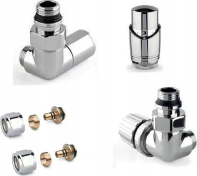 Valvulë këndore termostatike Otti OT3901LB051/2, 40 mm, M30x1.5, e majtë, e zezë mat