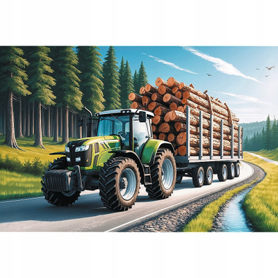 Puzzle Trefl Kids Forestry Tractor, 100 pjesë, shumëngjyrësh