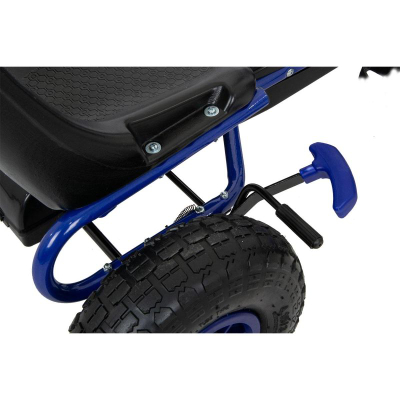 Gokart me pedale Enero Sports Go-Kart 01, deri 30 kg, me frena dore, blu e zi