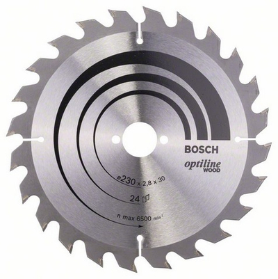 Disk sharrë Bosch Optiline Wood 230mm, 30mm, 24 dhëmbë