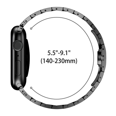 Rrip 4wrist për Apple Watch 42/44/45/49 mm, i zi