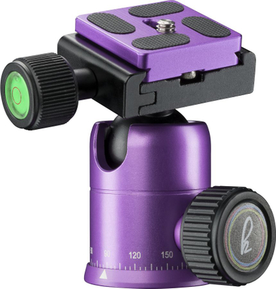 Tripod foto Mantona Kaleido Mini 21188, i vogël për tavolinë edhe udhëtime, me kokë top edhe pllakë quick release, lejla metalik