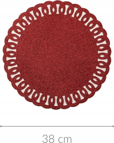 Napë rrumbullake me xixa Round Glitter Garland, 38 cm, PVC, e kuqe