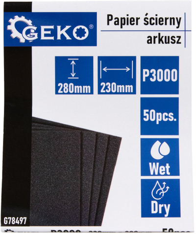 Letër smeril set 230x280mm, P3000, 50 copë