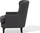 Karrige kolltuk VIBORG II, stil wingback, me stof, gri e errët