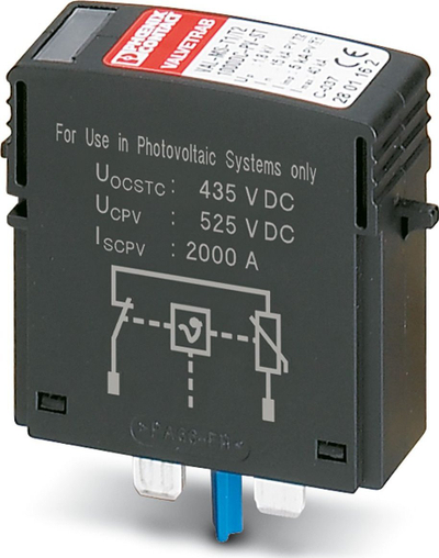 Paratrufe DC Phoenix Contact VAL-MS-T1/T2 1000, tip 1+2, 1000V, e zezë