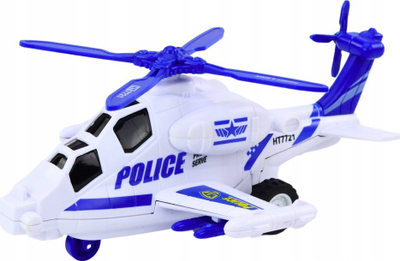 Lodër helikopter policie Lean Toys HT7721, friksion, me drita edhe zë, i bardhë ose i zi