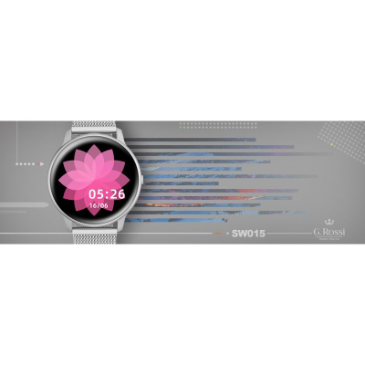 Ora inteligjente G. Rossi SW015-3, për gra, Bluetooth, argjendi