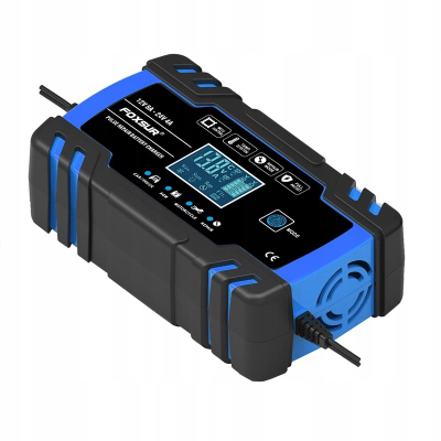 Karikues baterie makine FOXSur me Pulse Repair, 12V 8A 24V 4A, ekran LCD, zi me blu