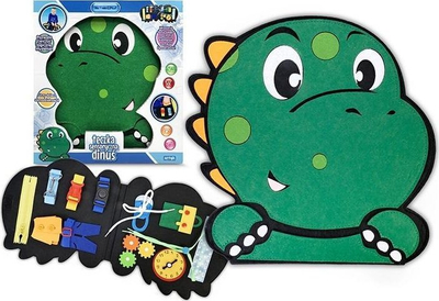Lodër sensorye Artyk Dinuś E-Edu, dosje aktivitete, formë dinosauri, jeshile