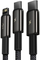Kabllo karikuese BASEUS Superior 3në1, USB-A - USB-C / micro USB / Lightning, 1.5m, e zezë