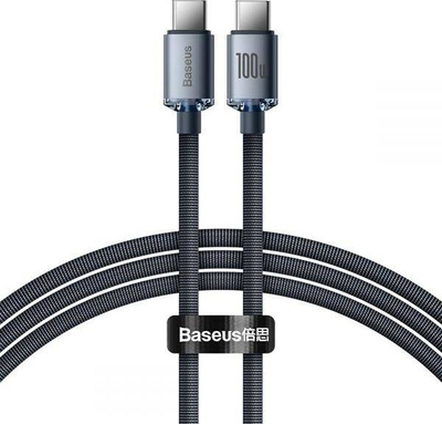 Kabllo USB Baseus Crystal Shine, USB C në USB C, 1.2 m, 100W, e zezë