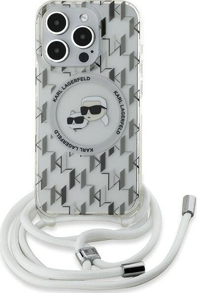 Kllëf telefoni Karl Lagerfeld Choupette Head për iPhone 15 Pro, MagSafe, transparent