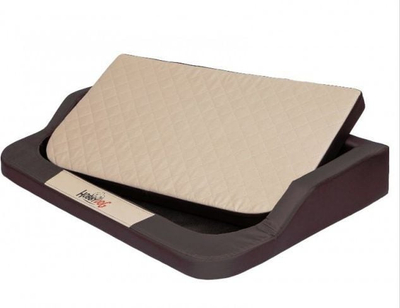 Shtrat për qen Hobbydog Medico Standard XXL, material codura, dyshek shkumë, kafe me bezhë